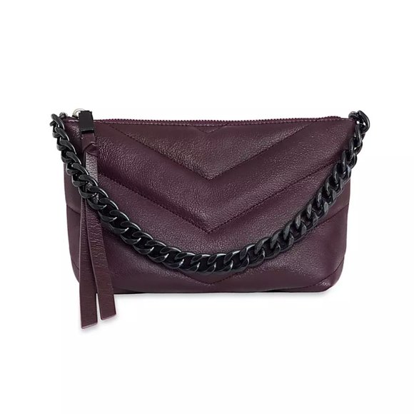 Rebecca Minkoff Edie Quilted Leather Chain Crossbody Bag Concord Black Hardware - Picture 12 of 12